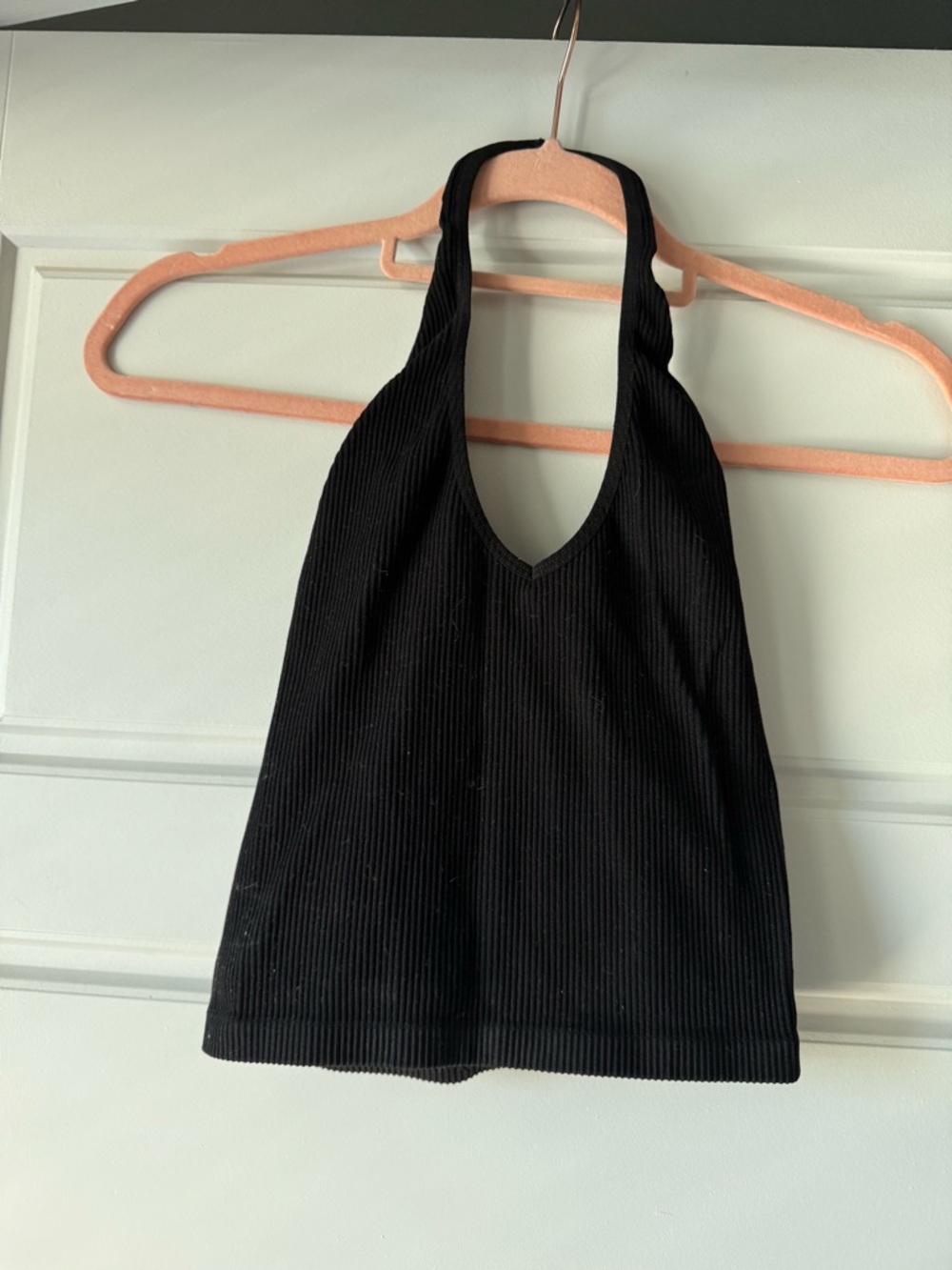 Urban Outfitters Black Ribbed Halter Crop Top